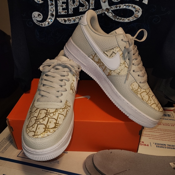 NWB, Custom Dior AF1'S 10.5, Bone & white. - Picture 6 of 7